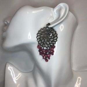 Make a statement with brass & glass bead earrings!